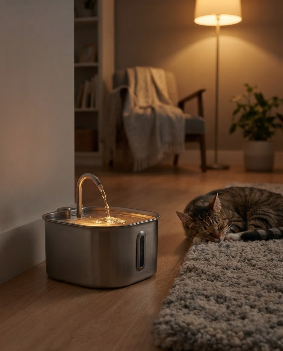 Freeying™ · Fuente de acero para gatos