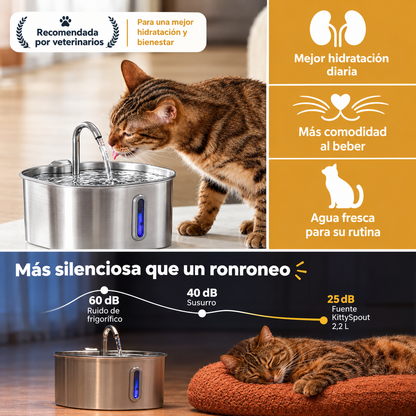 Freeying™ · Fuente de acero para gatos